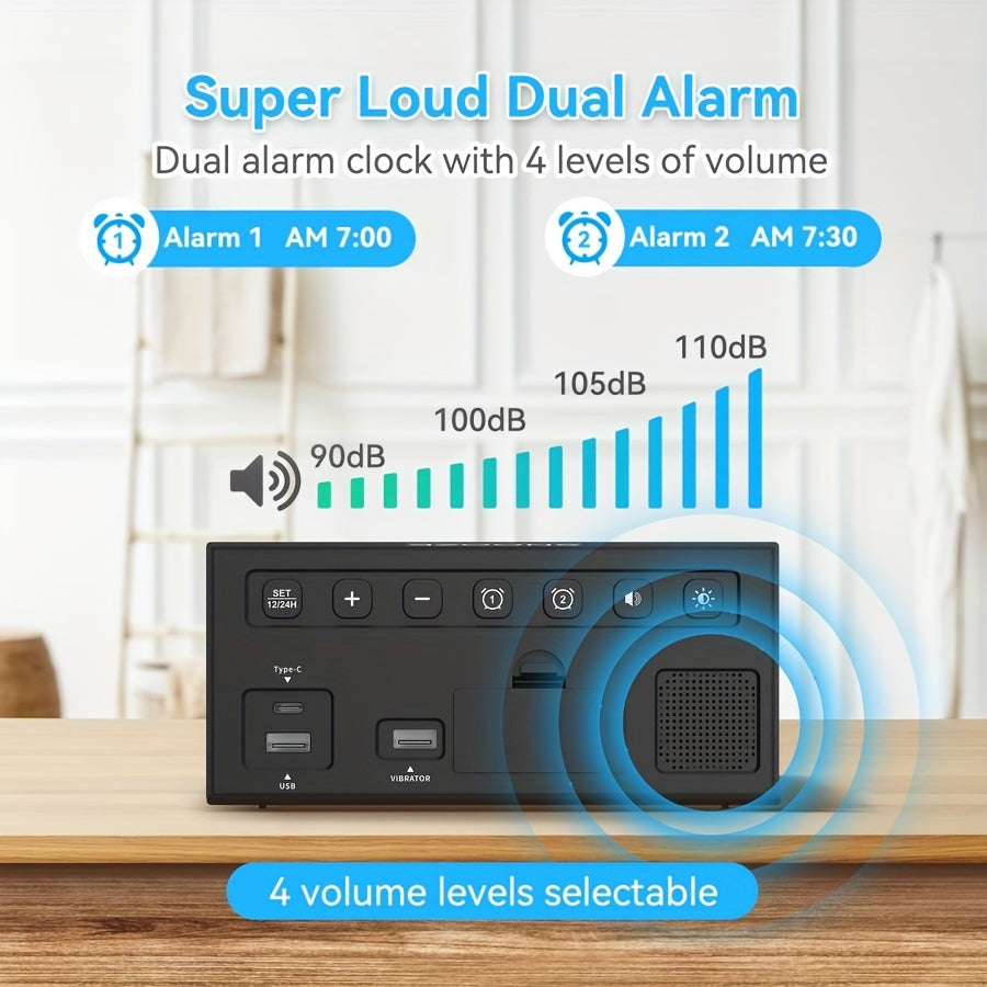 Einora™ Smart Vibe Alarm Clock for Heavy Sleepers